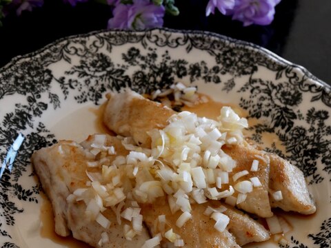 牡蠣だし醤油をかけるだけ★サワラのネギまみれソテー